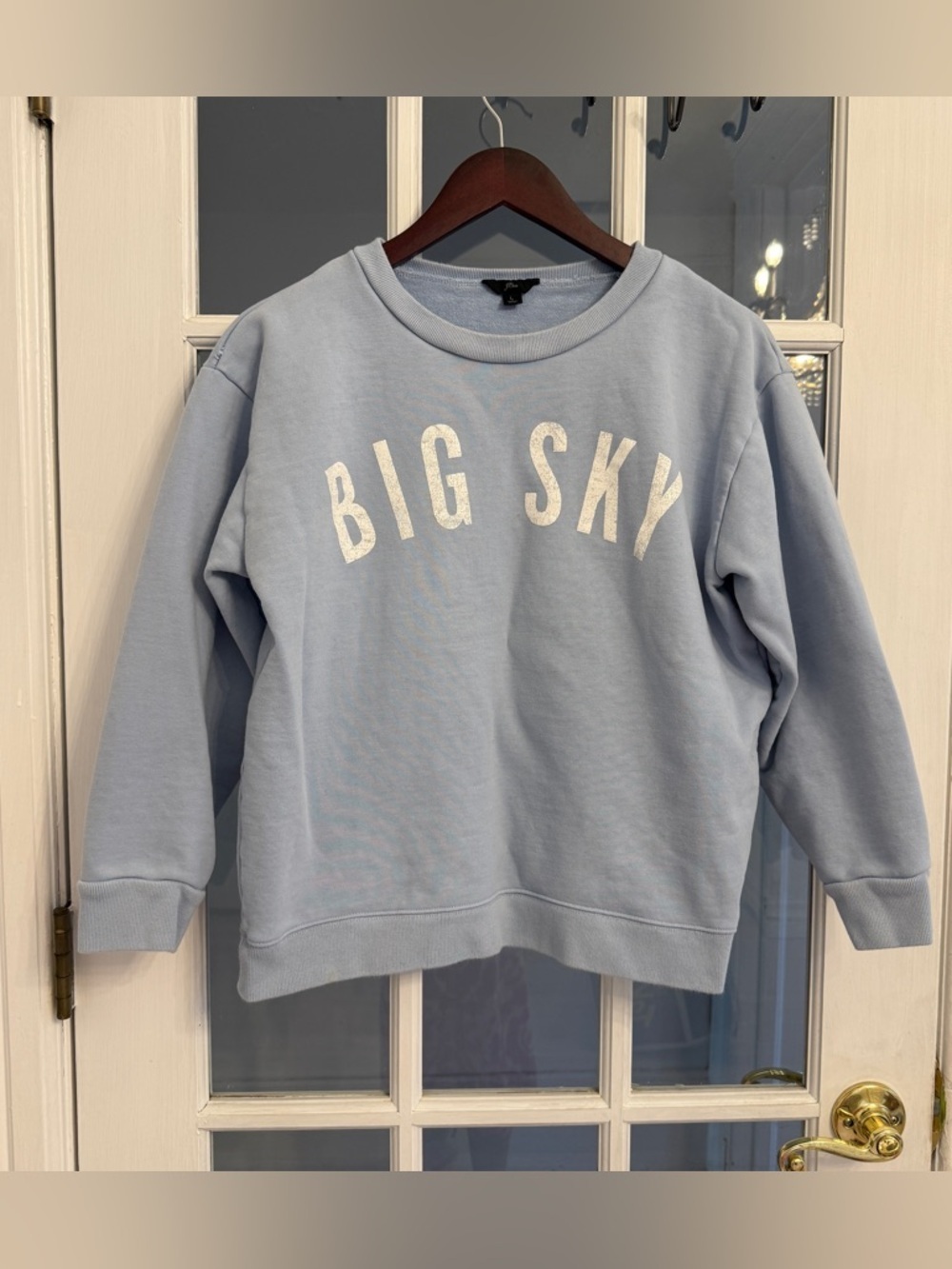 J. CREW Women's Light Blue Big Sky Crewneck Sweatshirt Size L